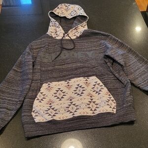 Hooey Lock-Up Black/ Aztec w/ Black Logo Hoody, Size XL